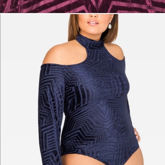 Ashley Stewart Tops - Ashley Stewart Plus Size Velvet Bodysuit NWT